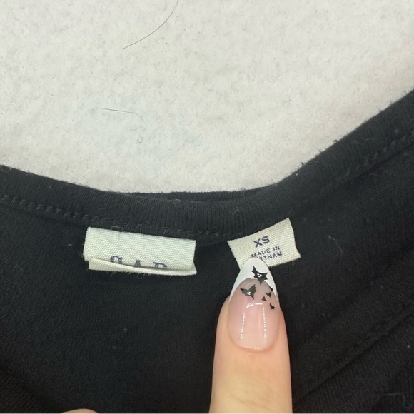 Gap Short Sleeve Layered Mini Dress XS Black - Picture 7 of 8